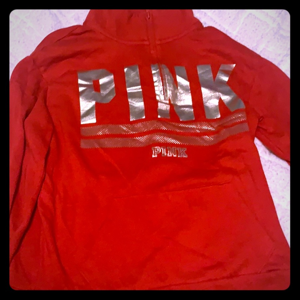 Victoria’s Secret PINK red&gold Quarter zip
